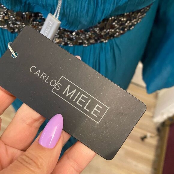 Carlos Miele designer evening 100% silk gown, size 44(US12) - Picture 14 of 16